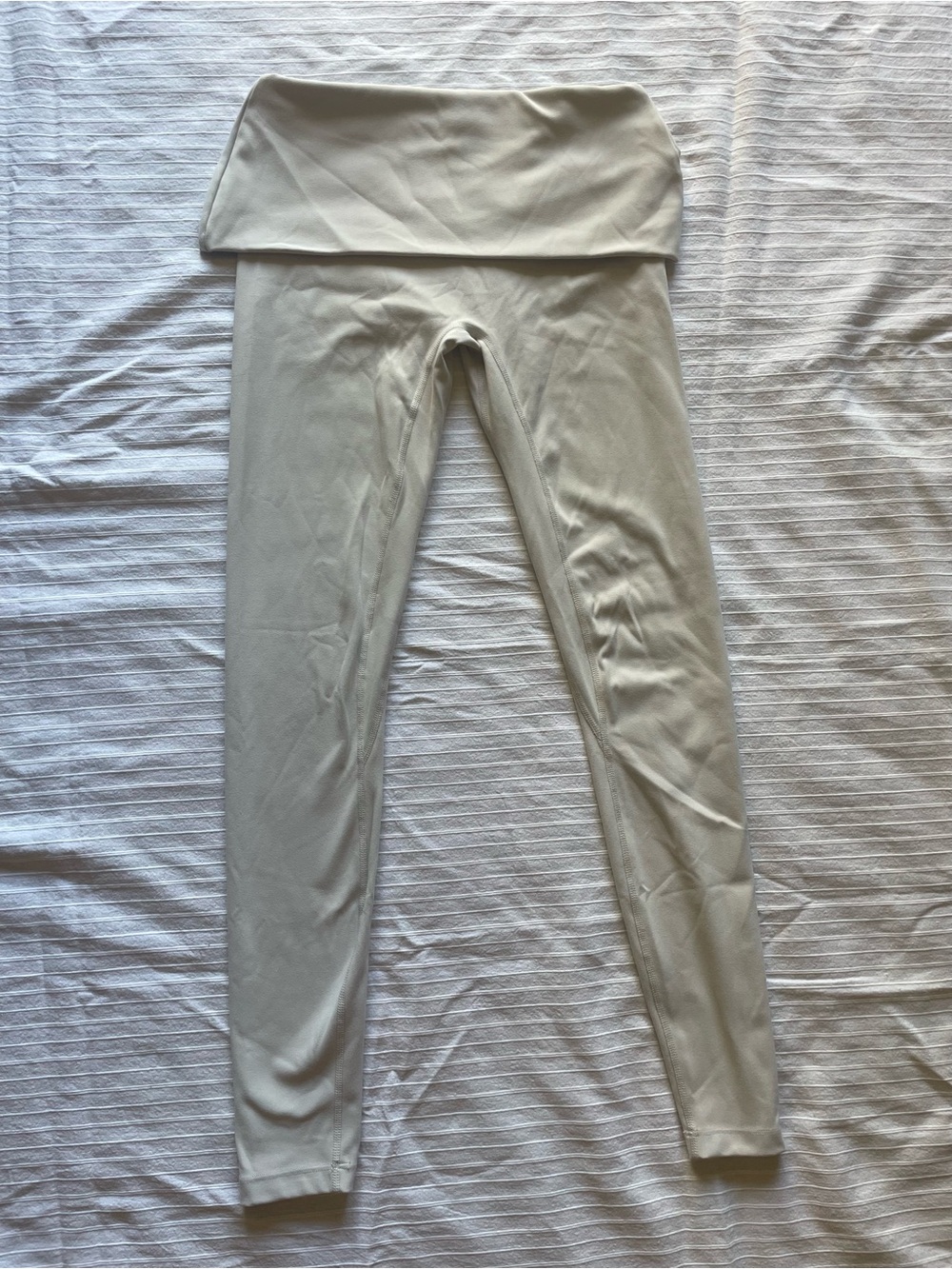 CSB Cream Fold-Over Waist Leggings in Cream